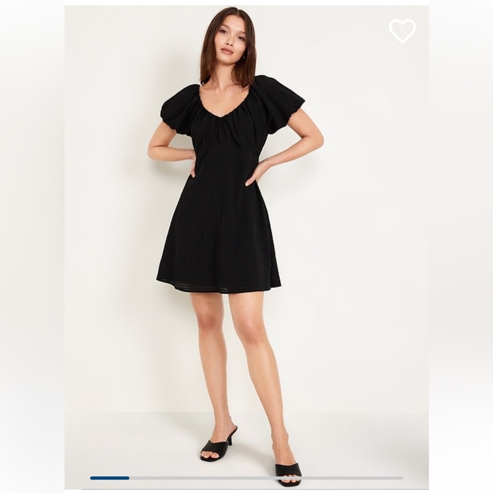 NWT Old Navy Flutter Sleeve Black Swing Dress (Large)
